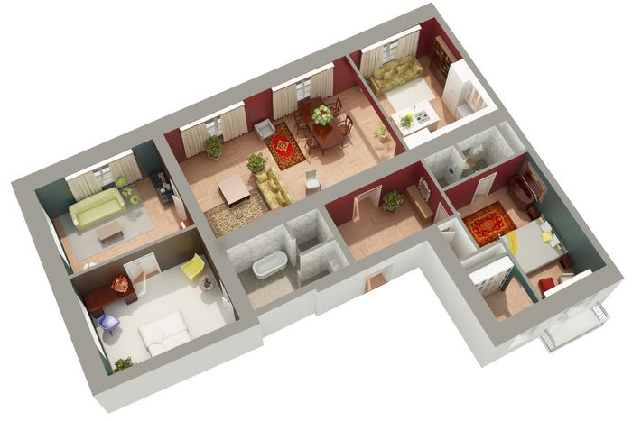 Fotografie nemovitosti - Pronájem luxusního zařízeného bytu 4+kk na Novém Městě (180m2), 2 koupelny, balkón, ulice Na Hrobci.