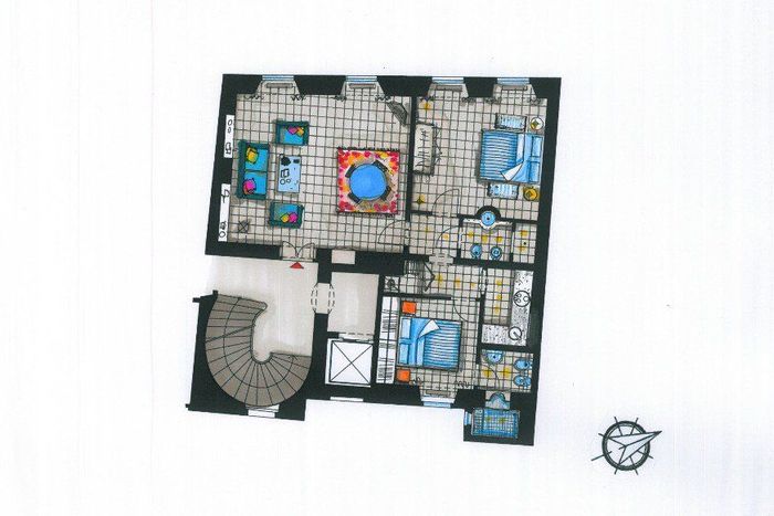 Fotografie nemovitosti - Krásný zařízený byt 3+kk k pronájmu (73m2), 2x koupelna, 2x ložnice, ulice Hroznová, Malá Strana