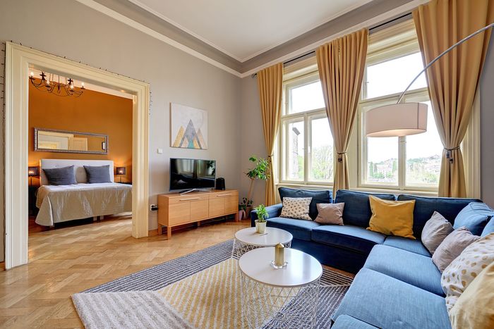 Fotografie nemovitosti - K pronájmu luxusní byt 5+1 s balkonem (157m2), 2x koupelna, ulice Masarykovo nábř., Nové Město