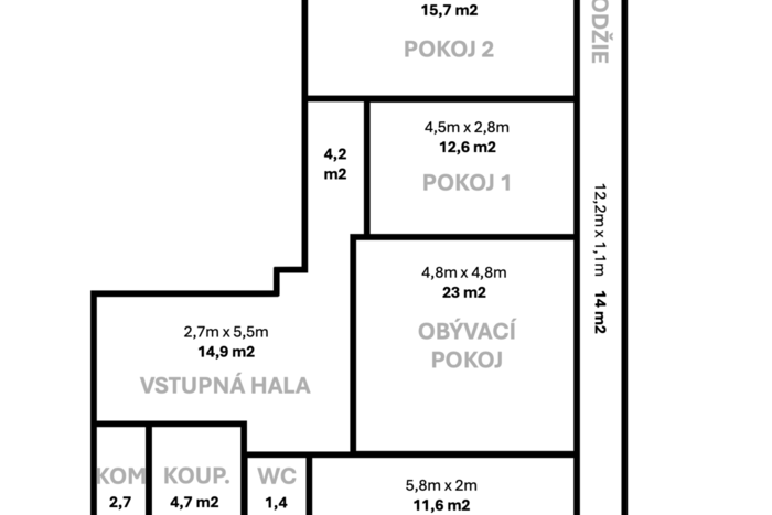 Fotografie nemovitosti - Prague 4, unfurnished apartment 3+1 (92m2) with loggia 14m2, cellar, Nad Přívozem street