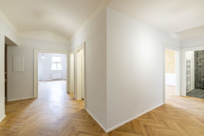 Fotografie nemovitosti - Prague, unfurnished renovated apartment for rent 3+1 (117 sqm), balcony, Opatovická str. Nové Město